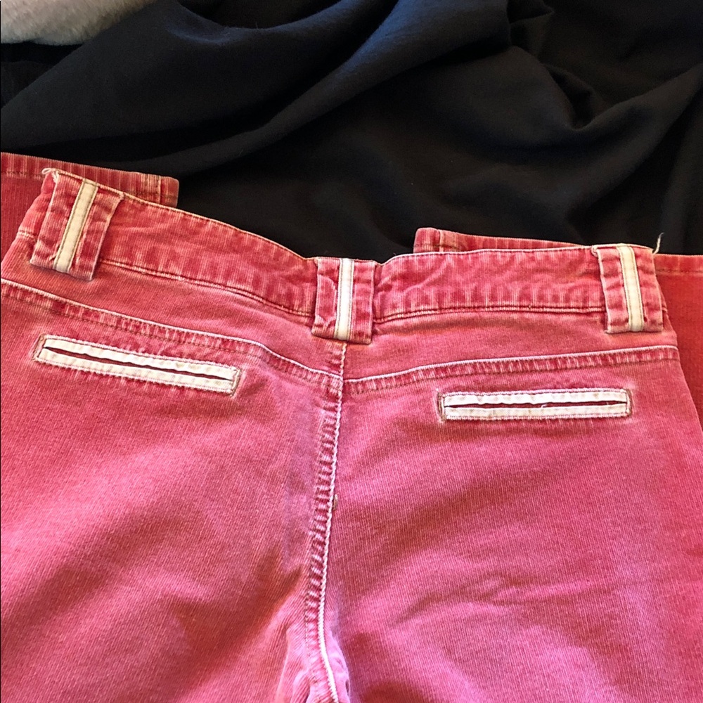 Vibrant pink Flare velvet Jeans for Women - Picture 6 of 12